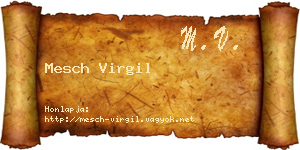 Mesch Virgil névjegykártya